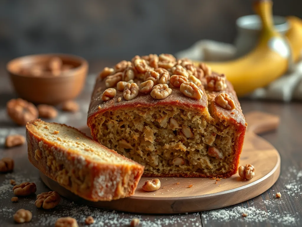 Banana Bread with Spiced Walnut Topping