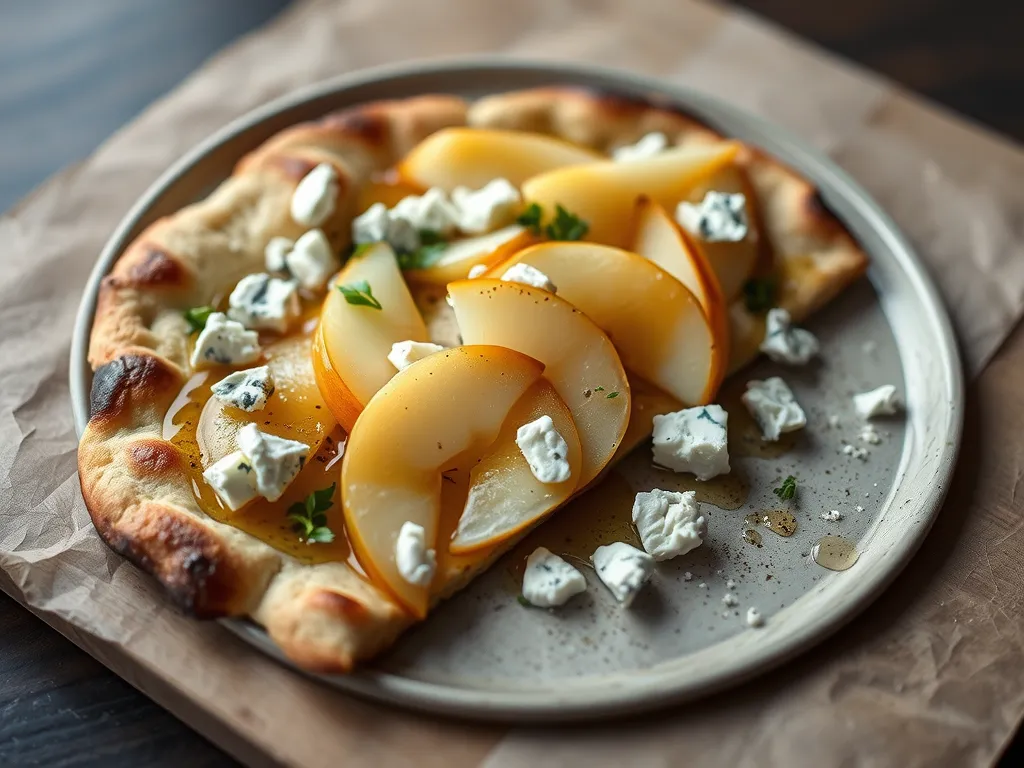 Blue Cheese and Pear Flatbread