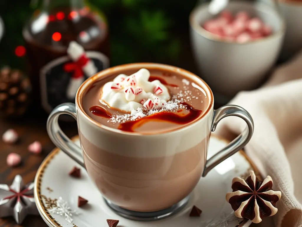 Boozy Hot Chocolate with Peppermint Schnapps