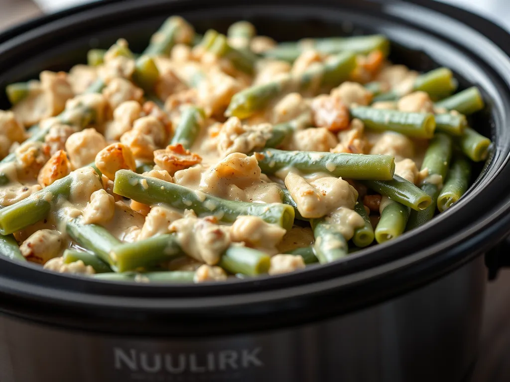 Creamy Slow Cooker Green Bean Casserole