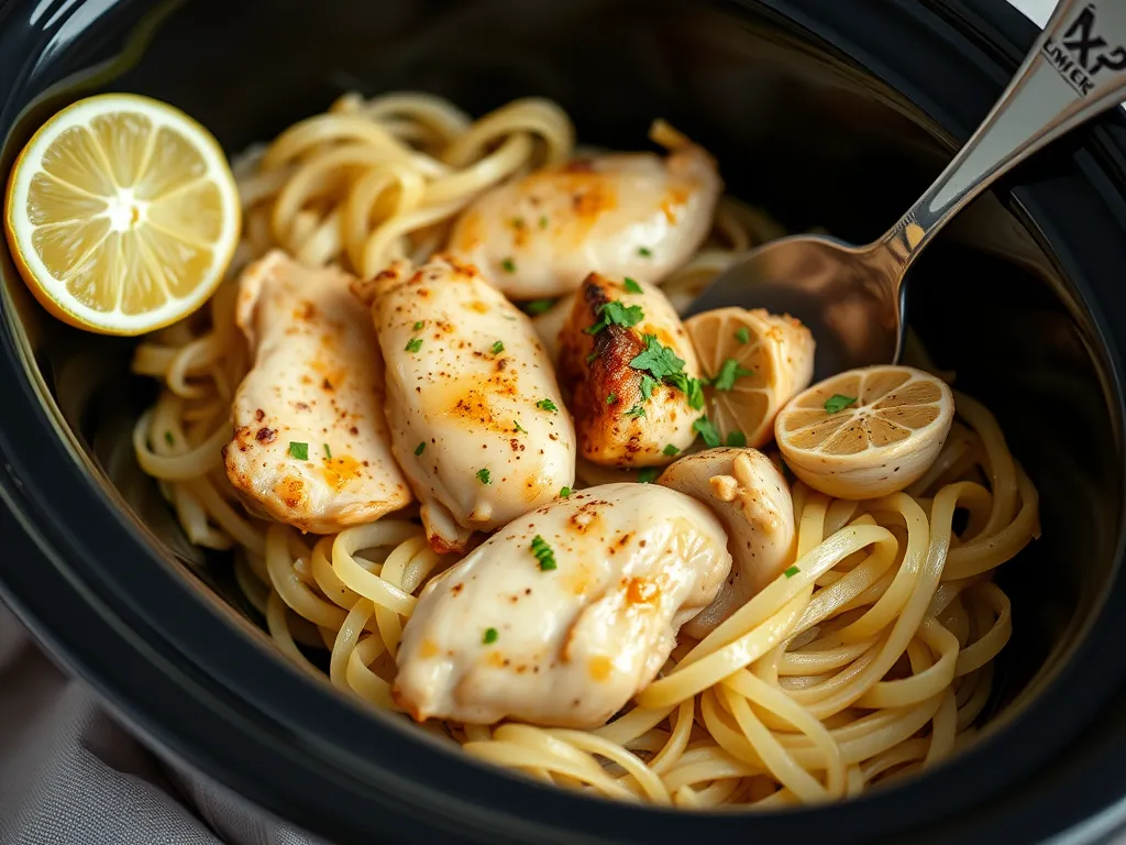 Crockpot Lemon Garlic Chicken