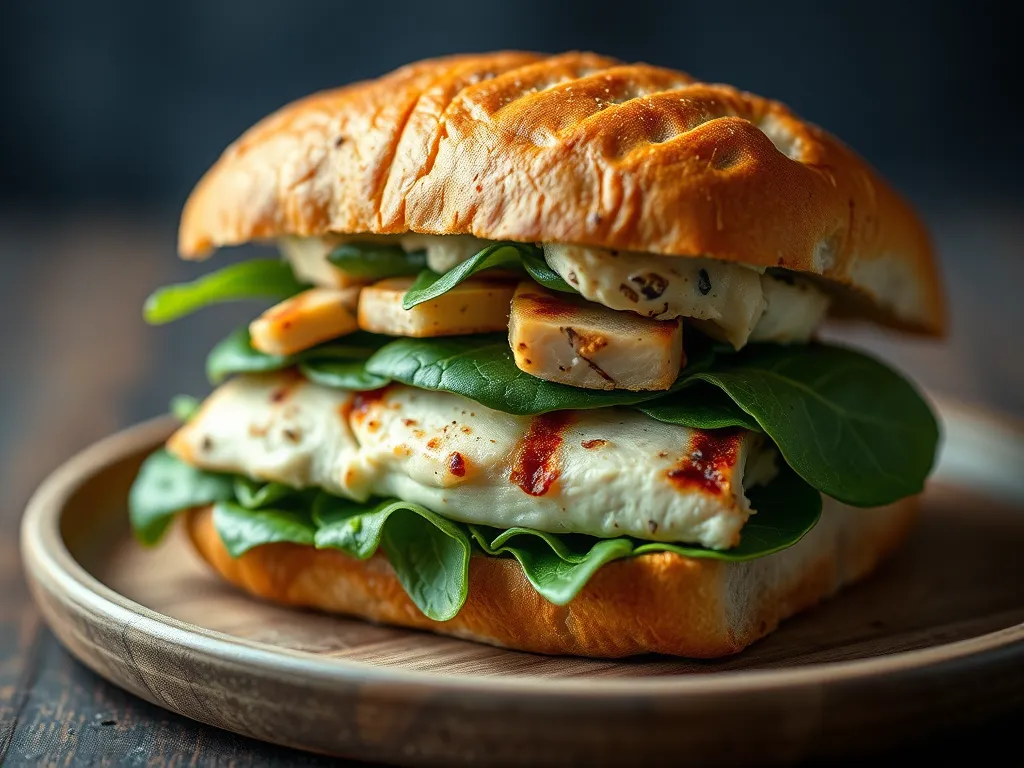 Grilled Chicken and Spinach Sandwich