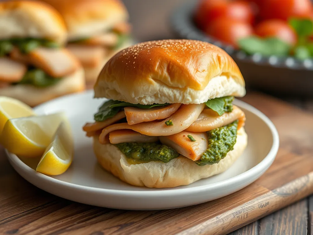 Pull-Apart Pesto Turkey Sliders