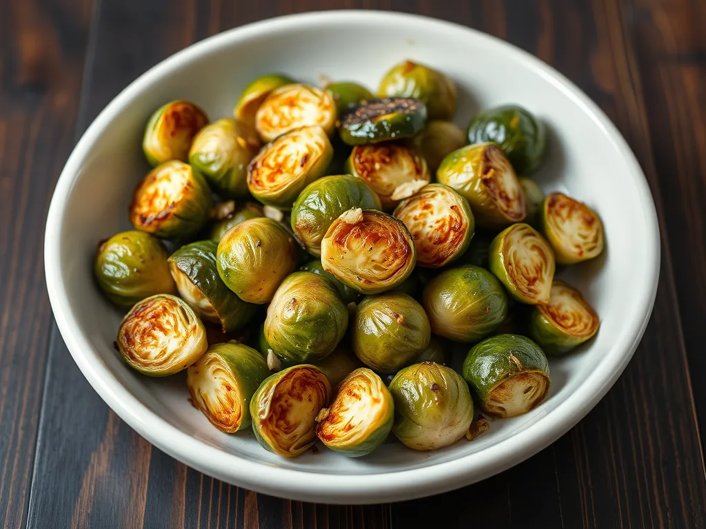 Roasted Brussels Sprouts with Olive Oil and Garlic