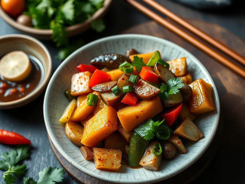 Yam and Vegetable Stir-Fry